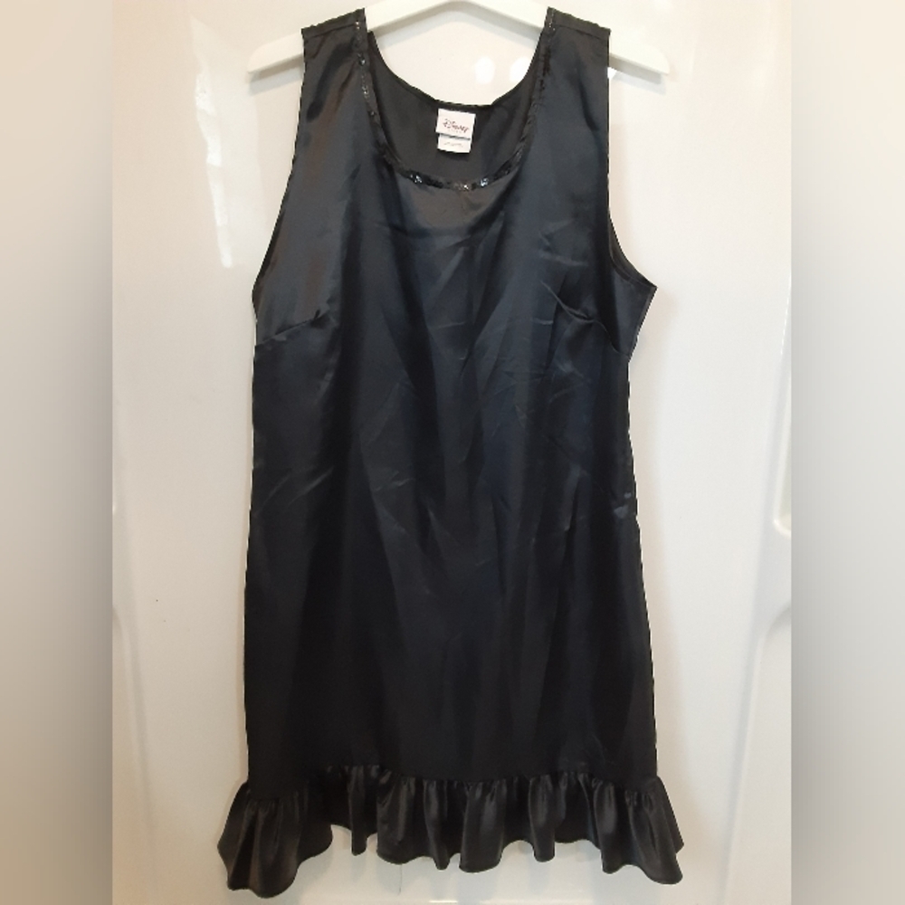 Disney Dress Women's Black Ruffled Tail Dress Size L
